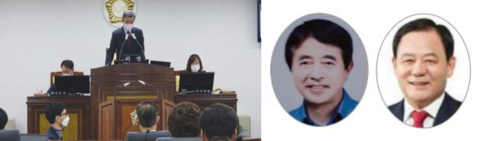 조명수 경남산청 경우회 회장(가운데), 김수한 의원(오른쪽)