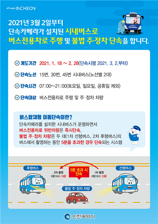 인천시 '버스탑재형 이동단속' 포스터(인천시 제공)