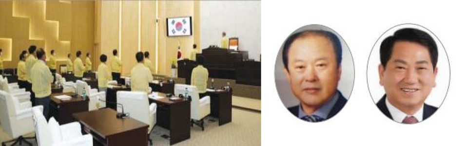 (왼쪽부터)예산군의회 본회의 모습, 이광식회장, 이상우 의원