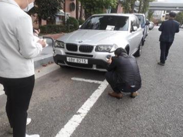 불법자동차 집중단속 현장