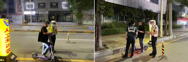  천안서북경찰서가 도로 위 '두 바퀴 차' 집중단속을 실시했다 [사진=천안서북경찰서 제공]