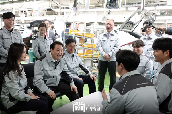 윤석열 대통령이 기아 전기차 전용공장 기공식에 참석했다. [사진=대통령실]