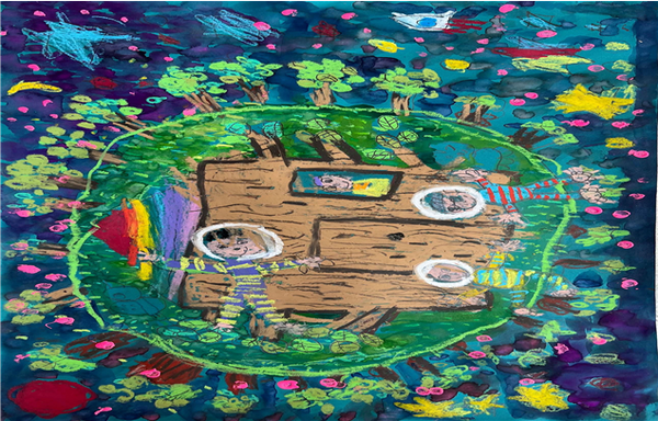  ‘2023 나무사랑 그림그리기 및 한목디자인 공모전’ 수상작 전시회 / “쑥쑥 자라줘요”유치부 – 대상작(하채아)