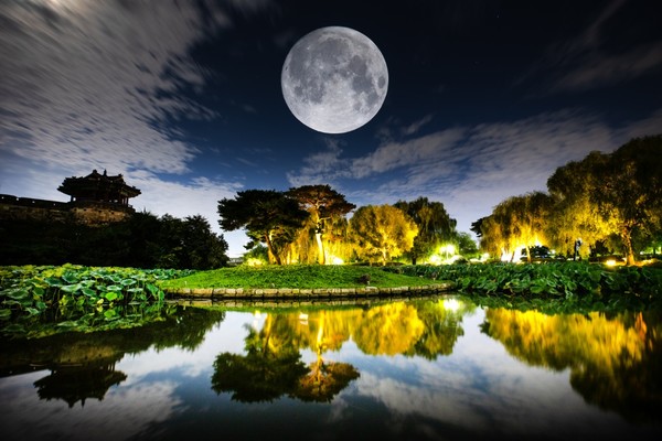 슈퍼문인 보름달