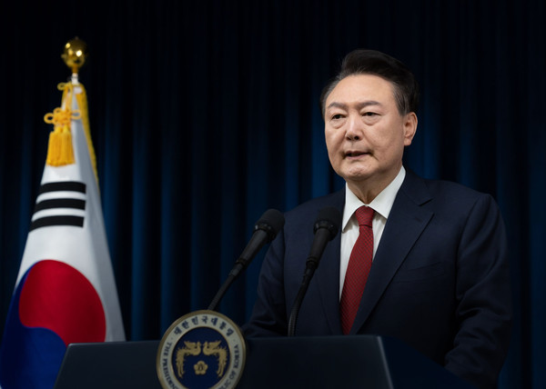 지난달 7일 윤석열 대통령이 대통령실에서 대국민 담화를 발표하고 있는 모습 [사진=대통령실 제공]