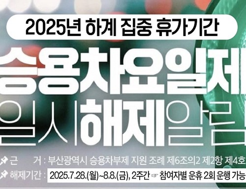 부산시, 하계 집중 휴가 기간 승용차요일제 일시 해제(제공=부산시청)